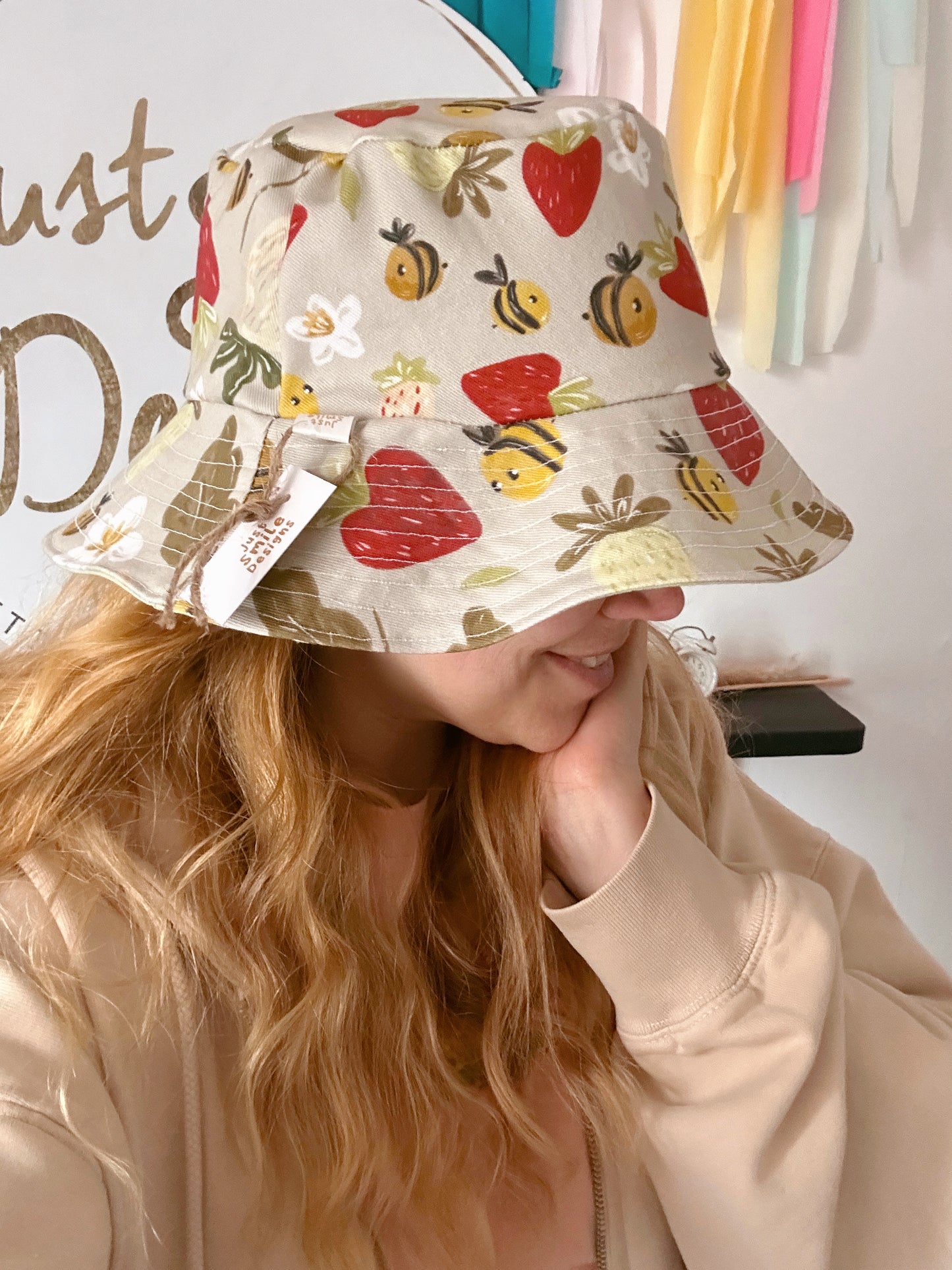 Strawberry Bee Bucket Hat - Adult & Child Sizing