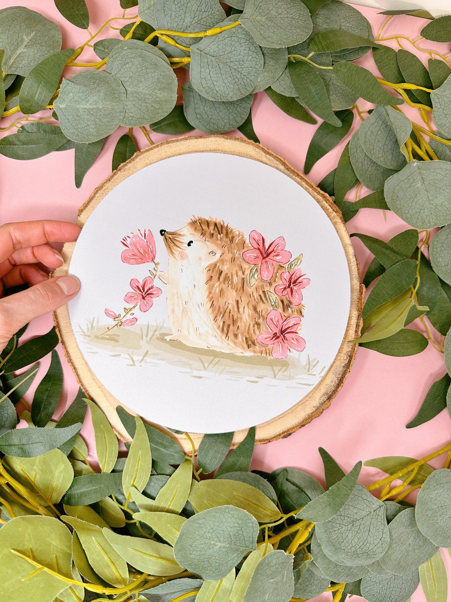 Pink Sakura Hedgehog Mousemat