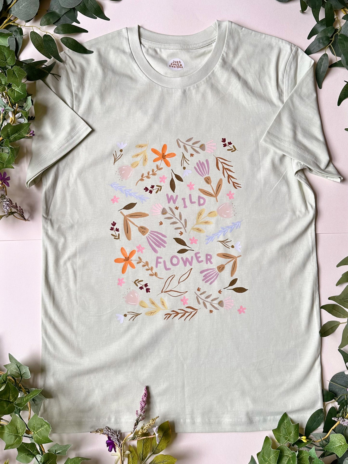 Wild Flower Pattern Graphic T-Shirt - Organic Cotton