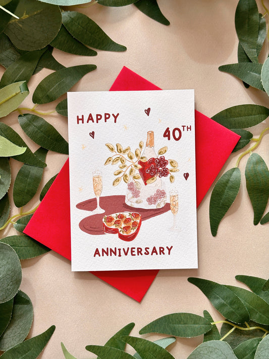 40th wedding anniversary card