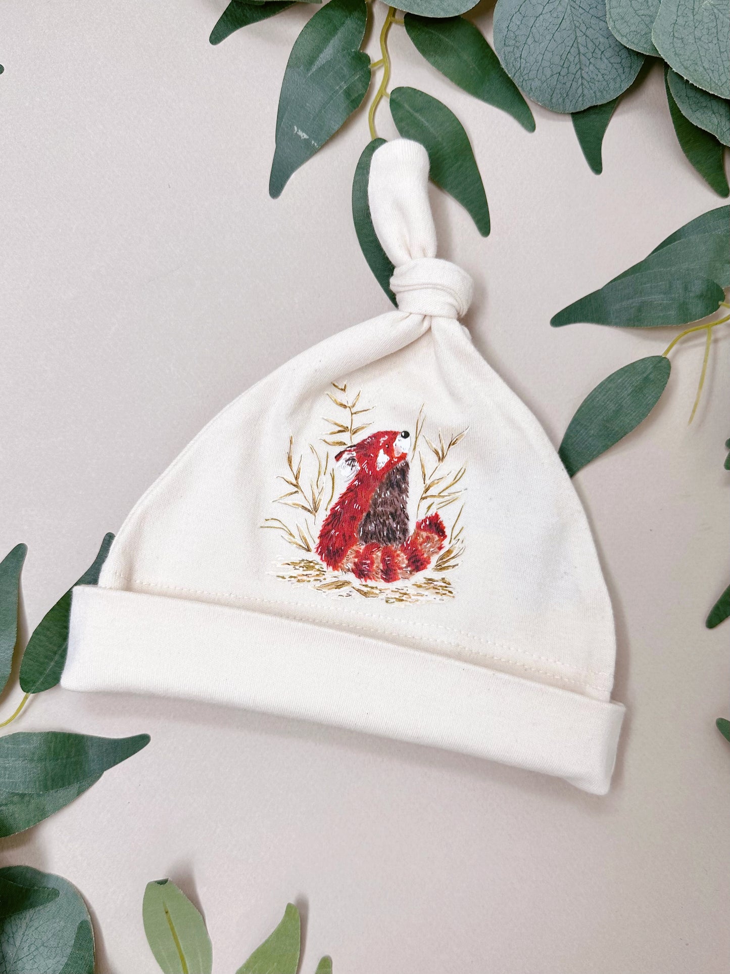 Red Panda Bib & Hat Set