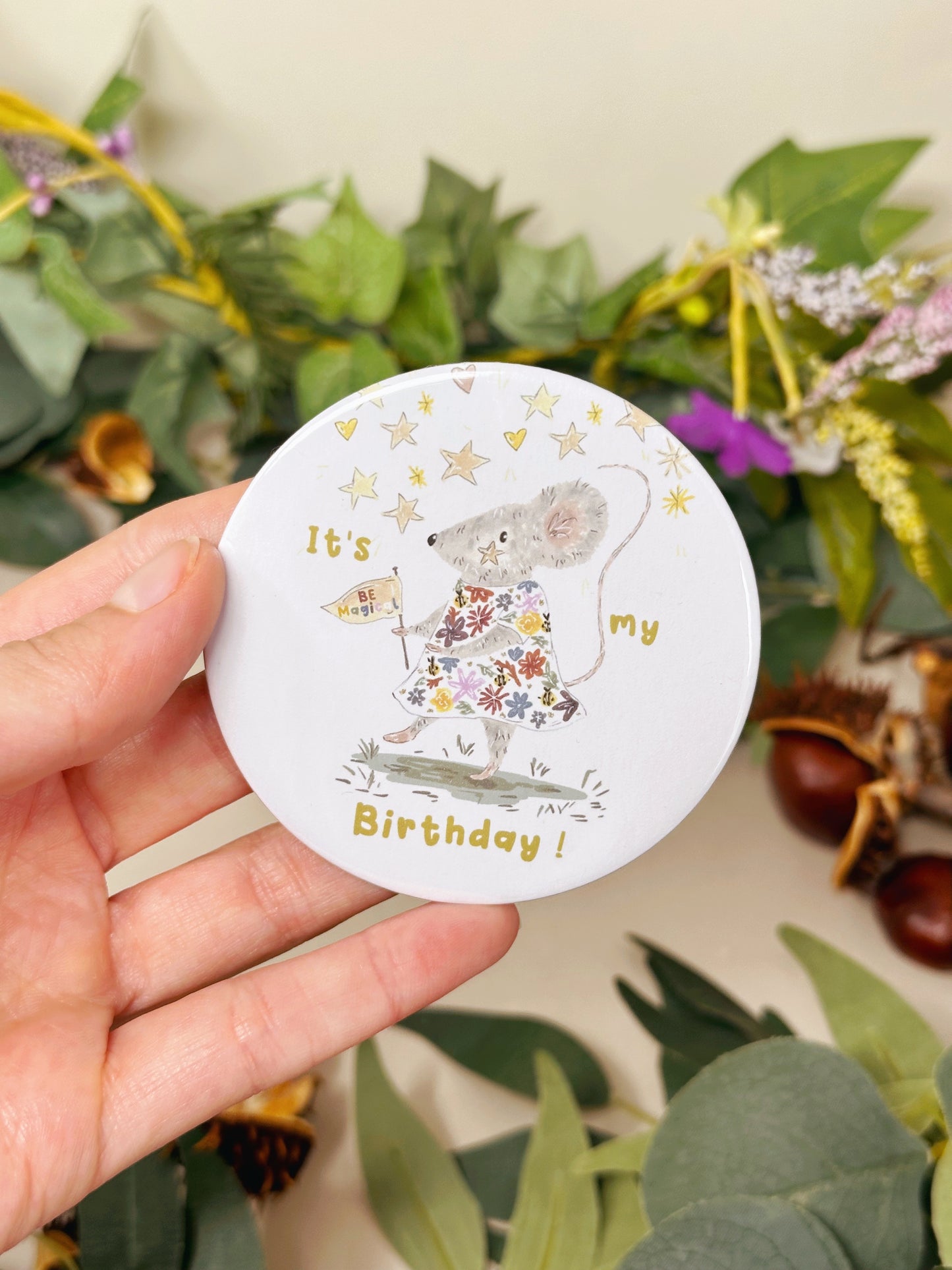 Mouse Birthday Badge