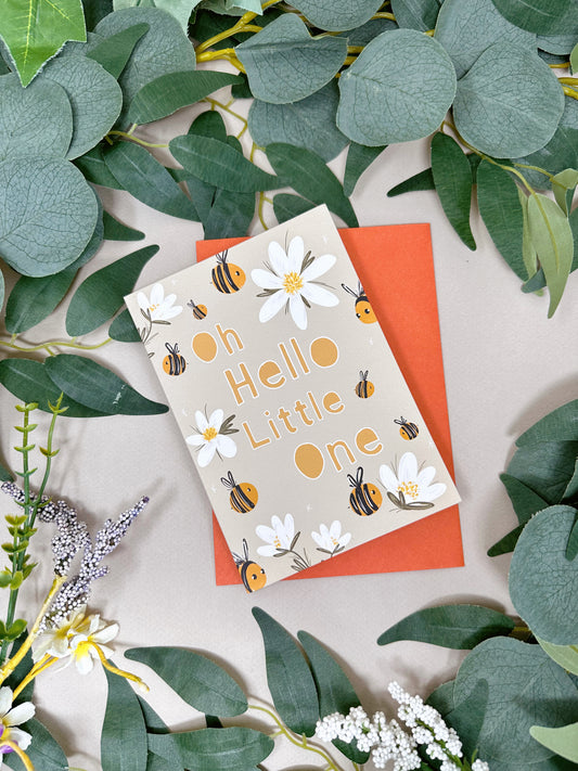 Hello Little One Bee New Baby Card