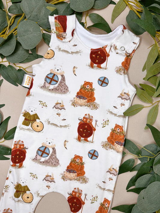 Viking bear long romper