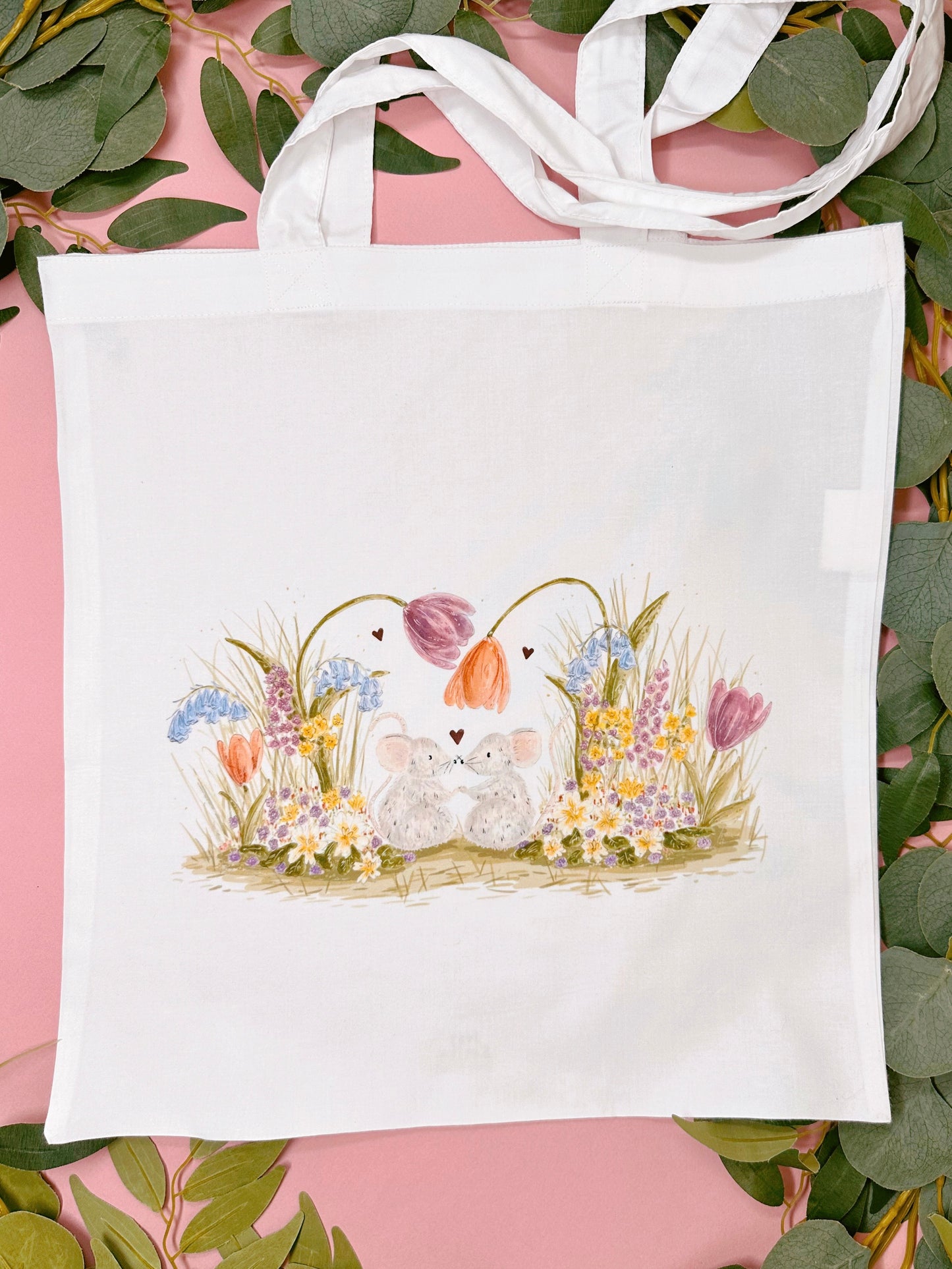 Tulip Mice Tote Bag