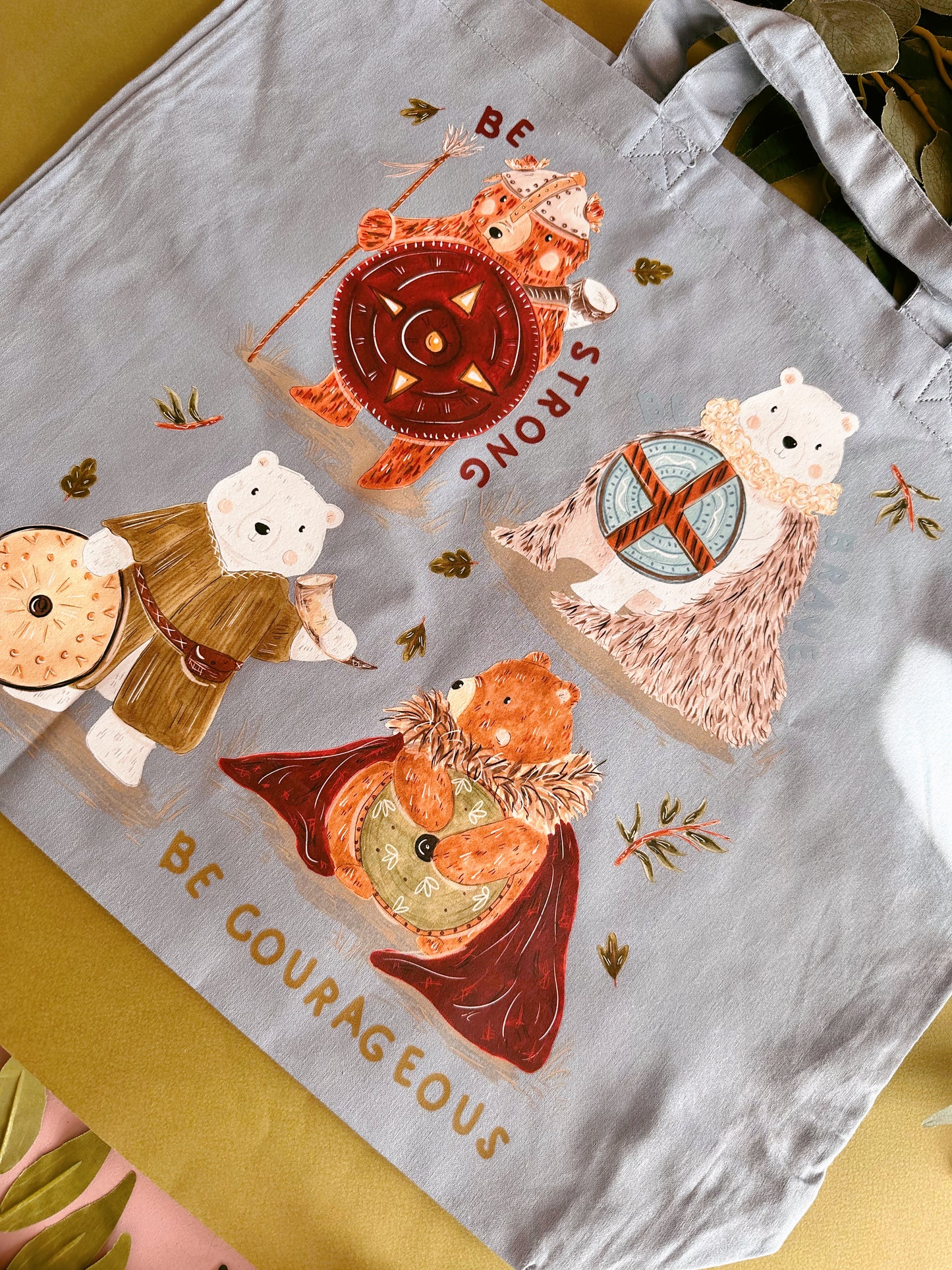 Viking Bears Maxi Tote Bag - Organic Cotton