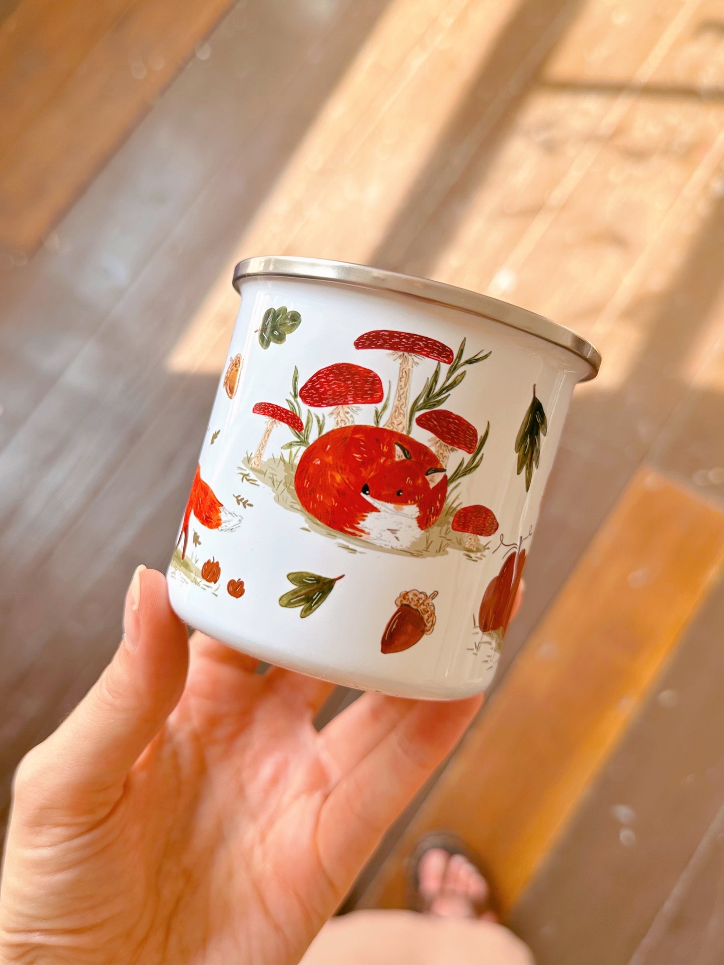 Autumn Fox Enamel Mug