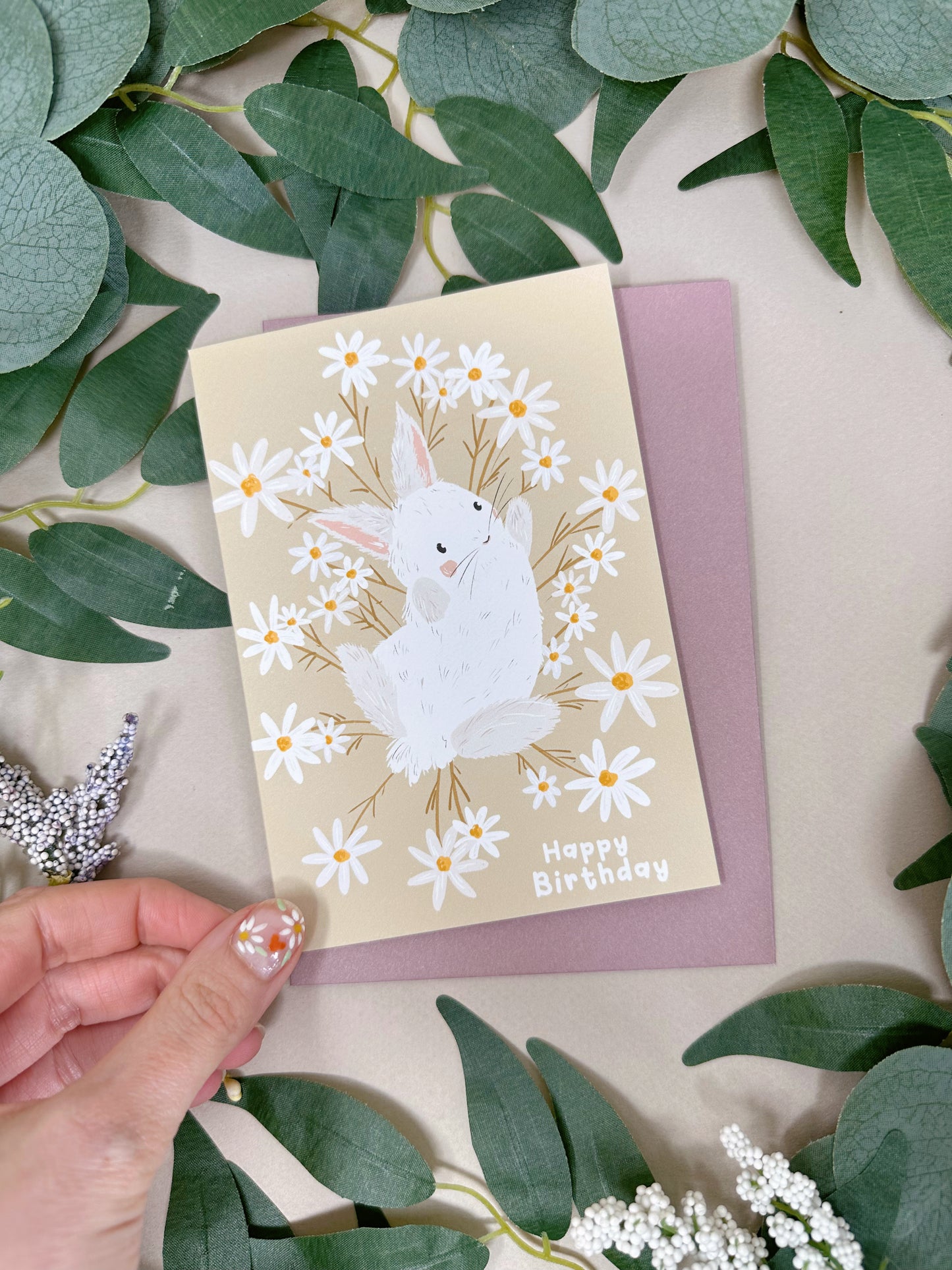 Daisy Rabbit Birthday Card