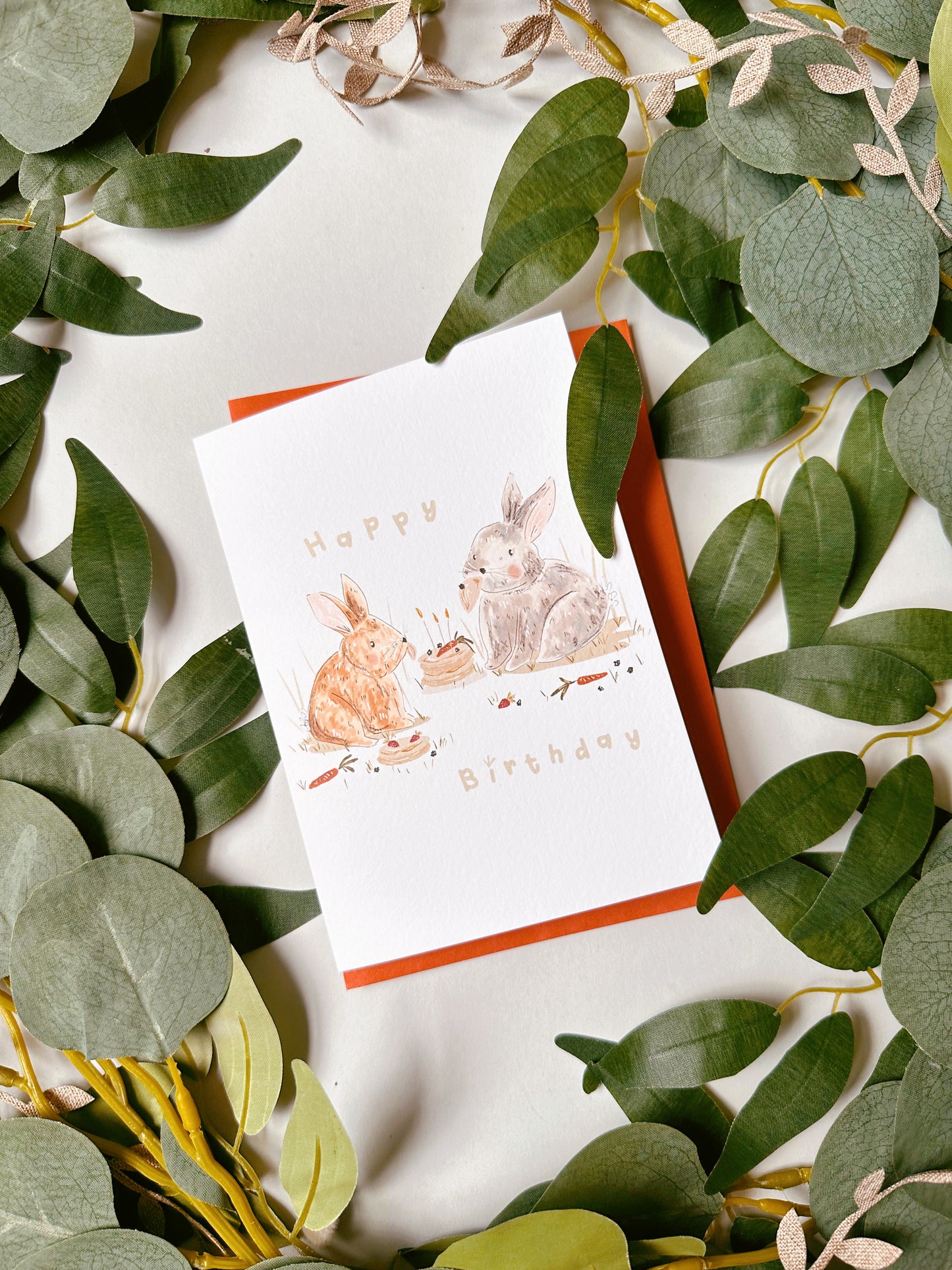 Rabbit Pancake Birthday Card