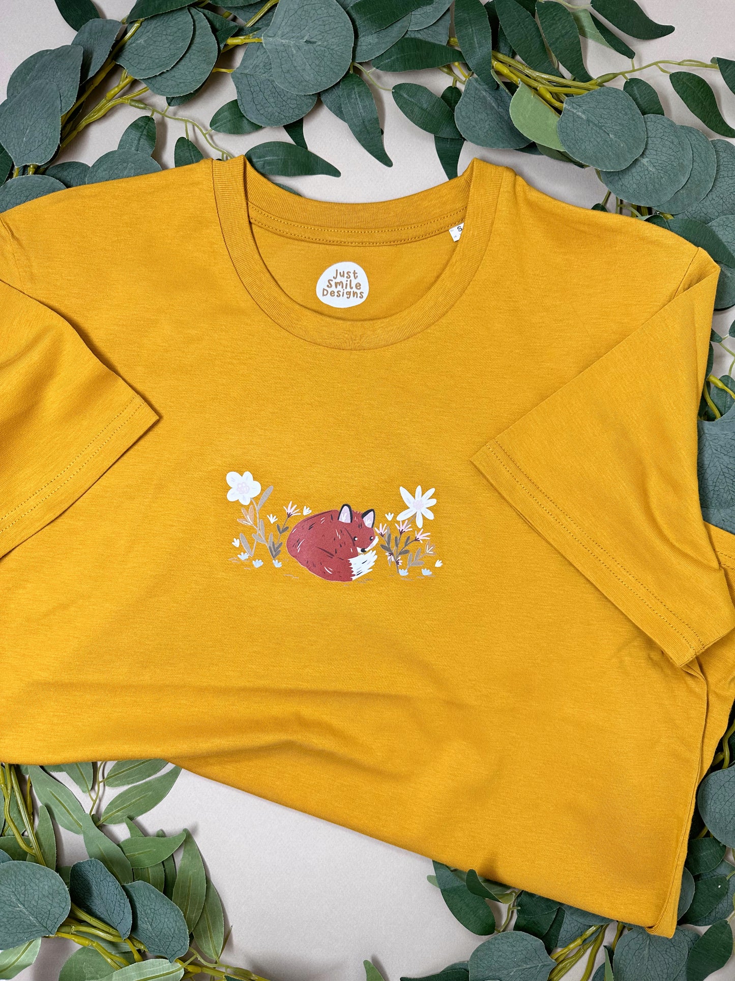 Floral Fox Graphic T-Shirt - Organic Cotton