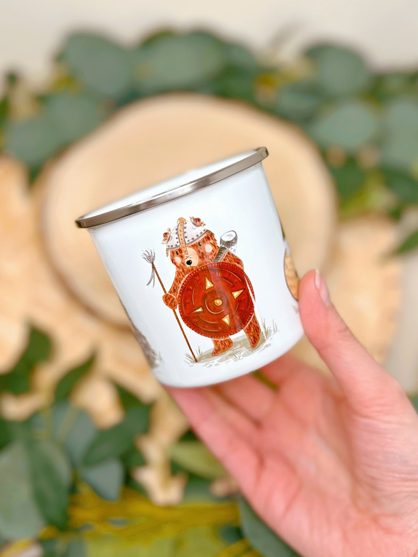 Viking Bear Enamel Mug