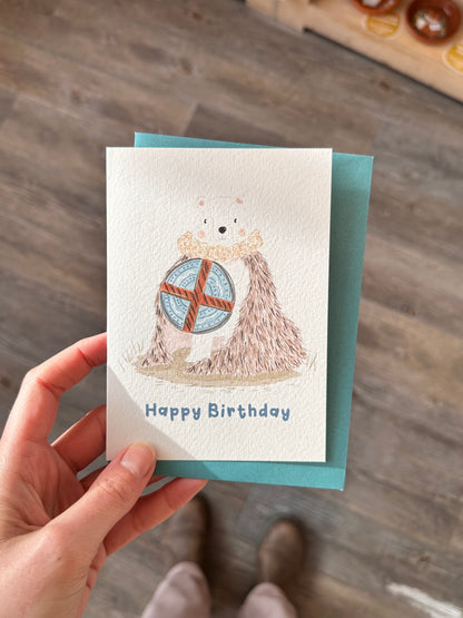 Warrior Polar Bear Birthday Card