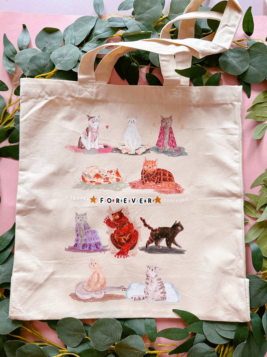 Cat large tote bag