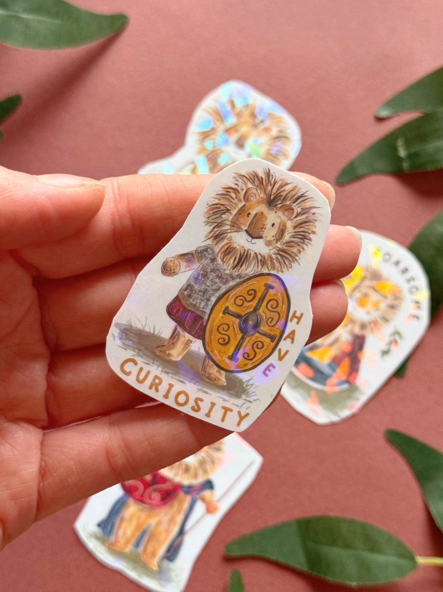 Warrior Lion Sticker - Holographic