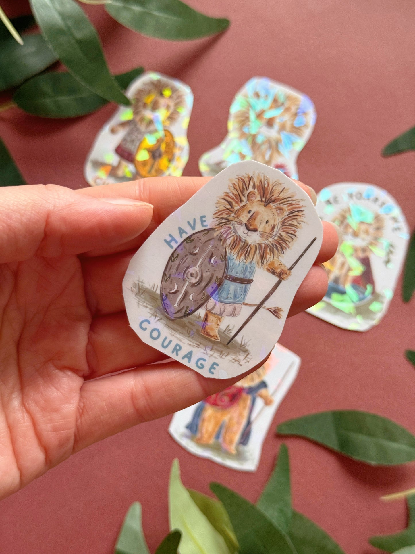 Warrior Lion Sticker - Holographic