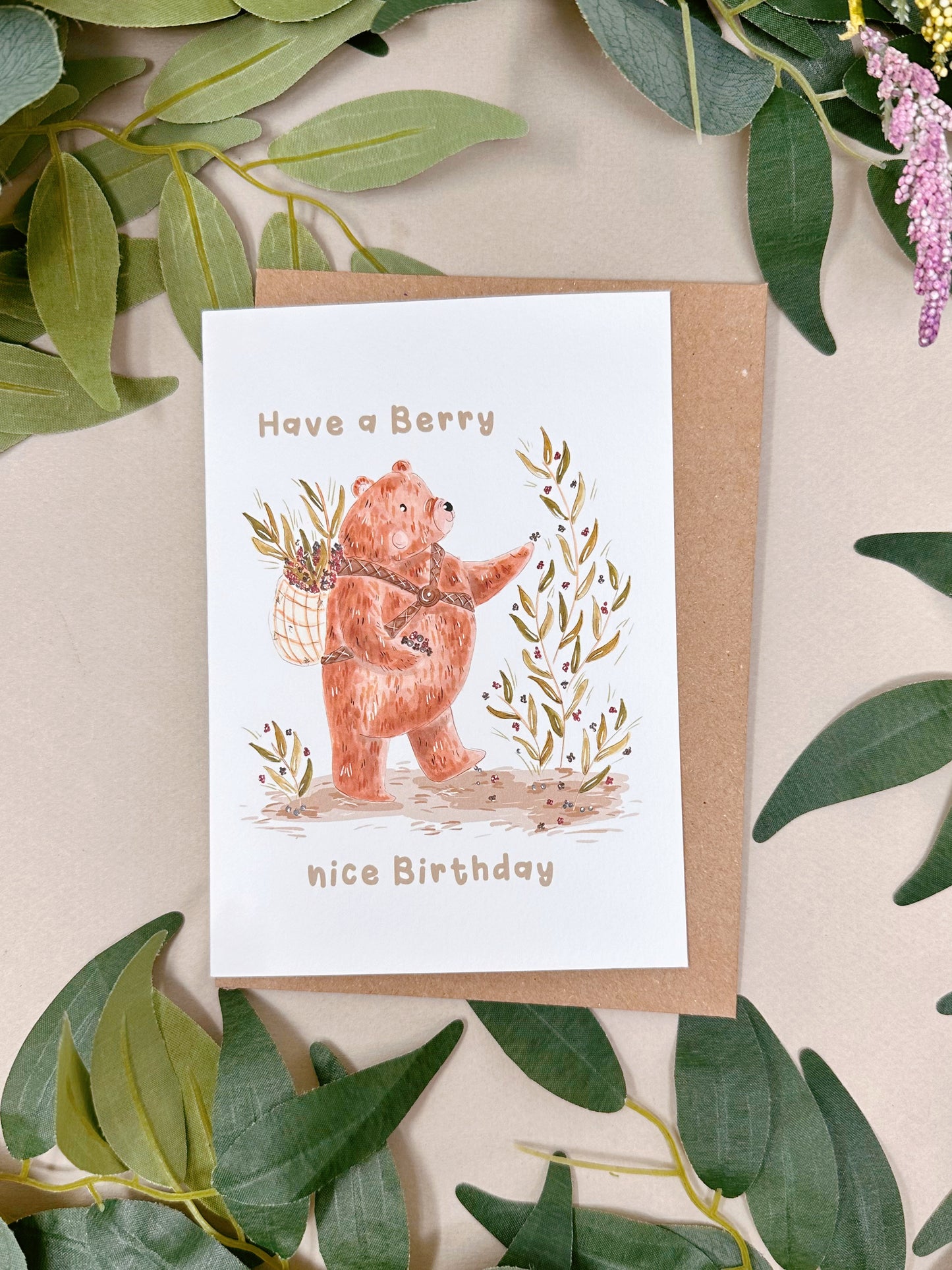 Berry Bear Birthday Card