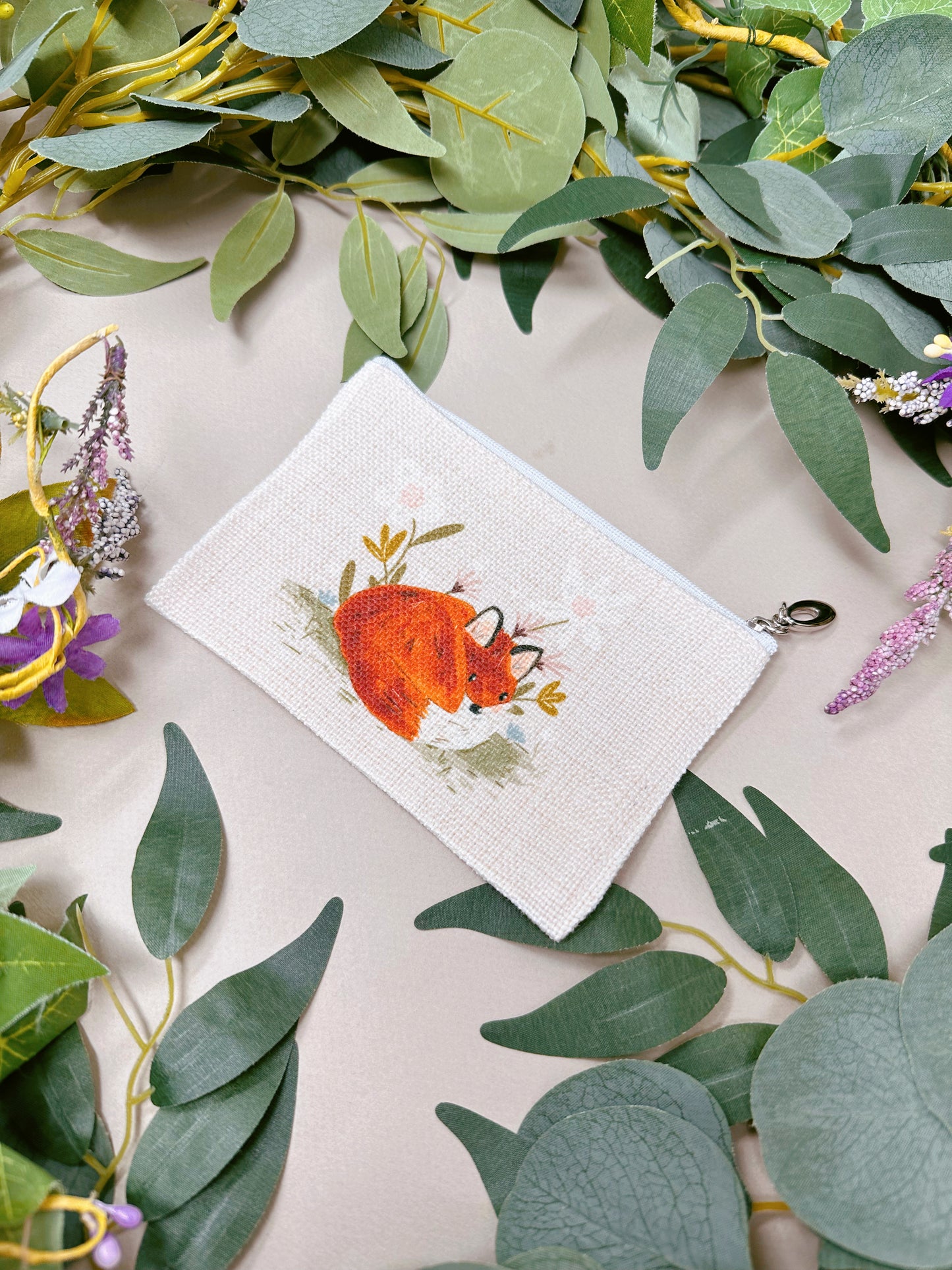 Floral Fox Zip Case