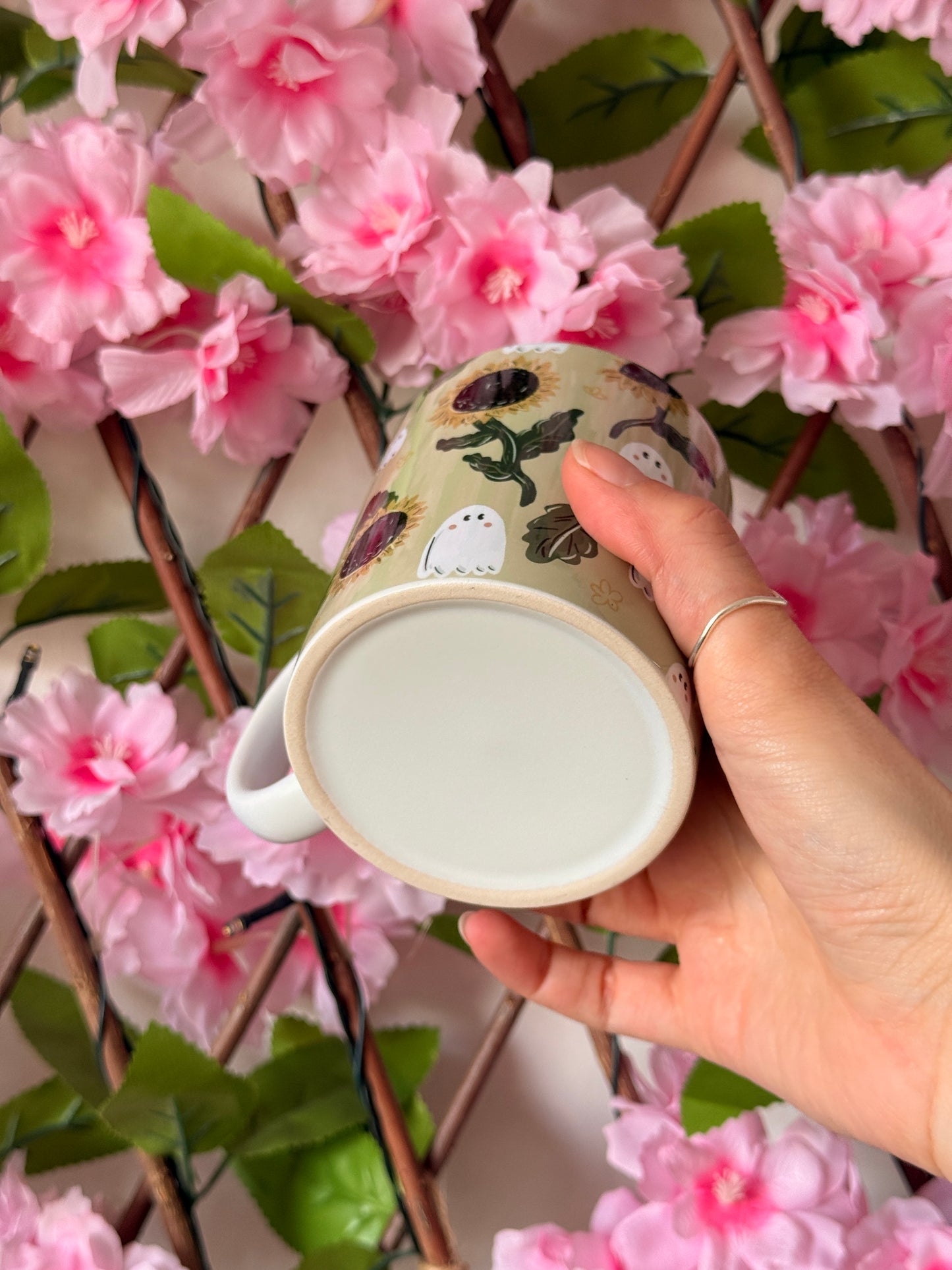 Sunflower Ghost Ceramic Mug