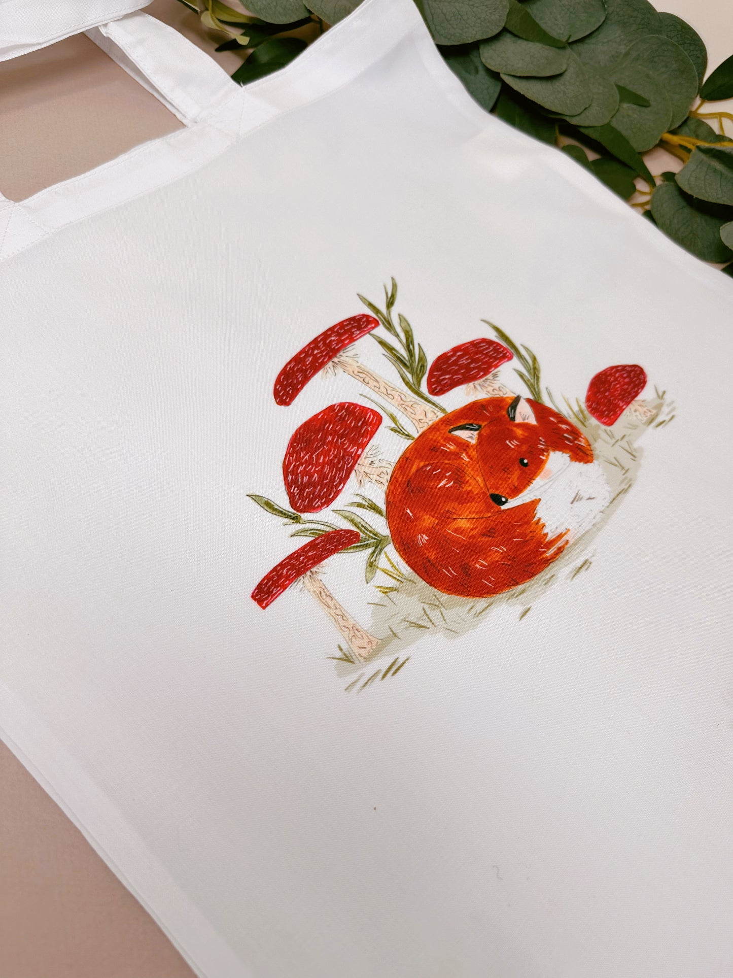 Mushroom Fox Tote Bag