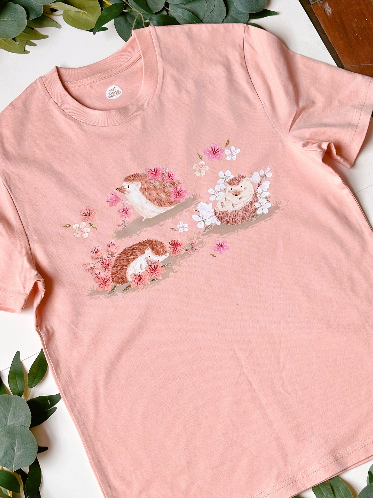 Sakura Hedgehog Graphic T-Shirt - Organic Cotton