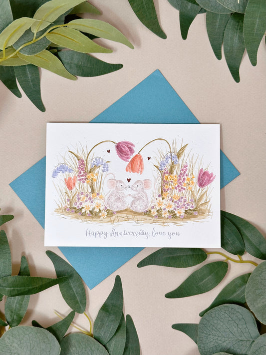 Mouse wedding anniversary card