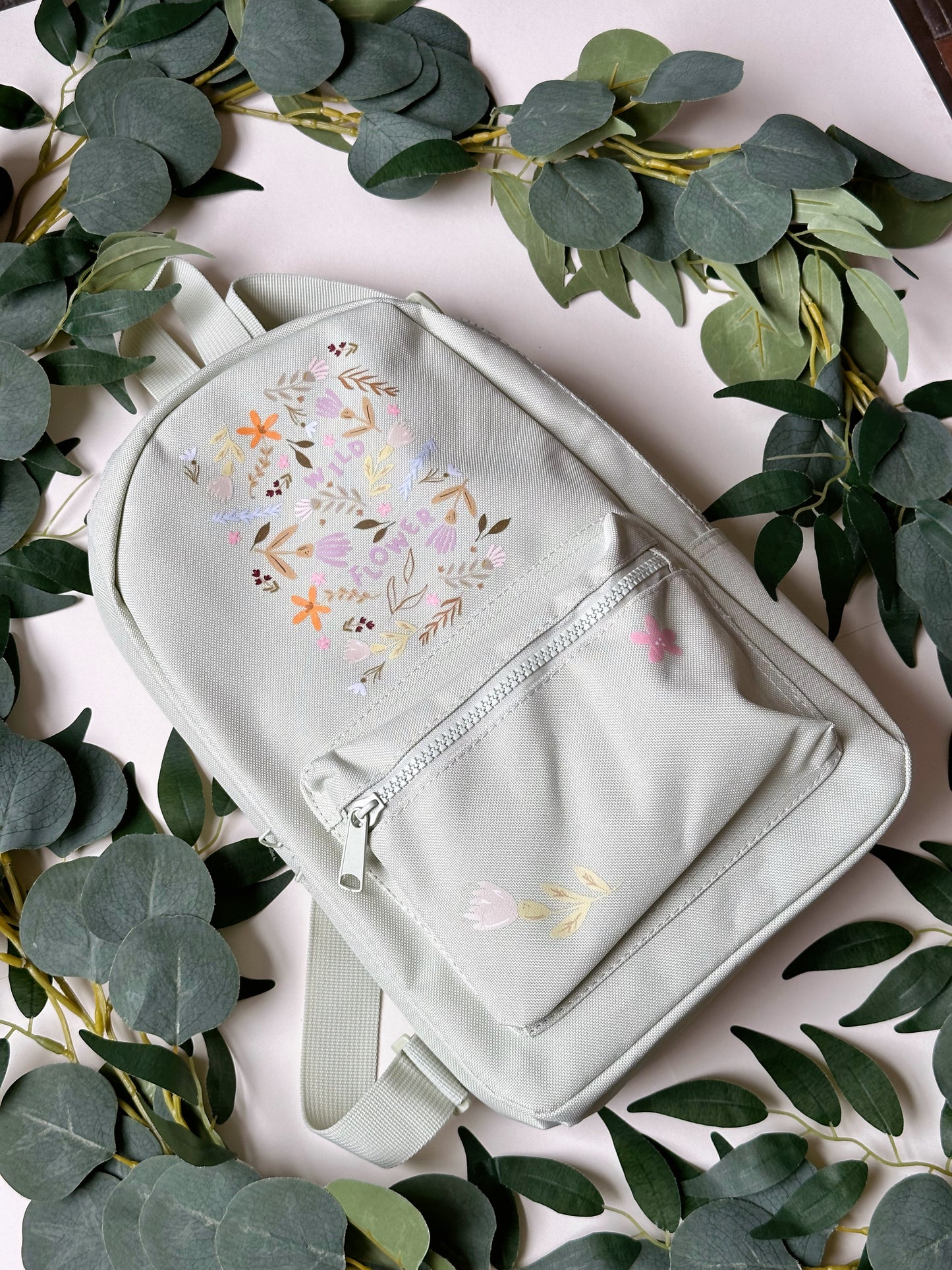 Spring Flowers Backpack Mini - Mint