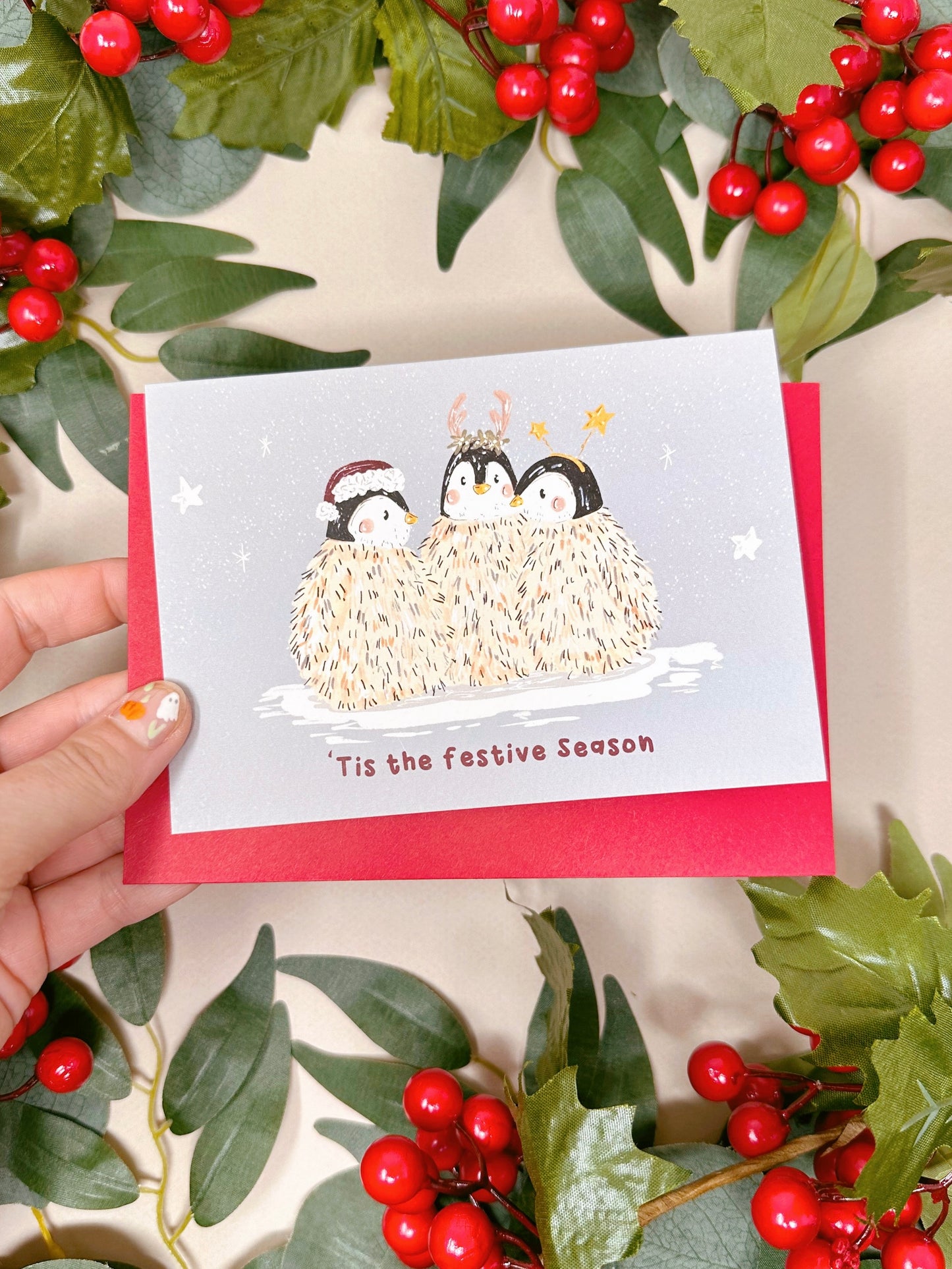 Festive Penguins Christmas Card