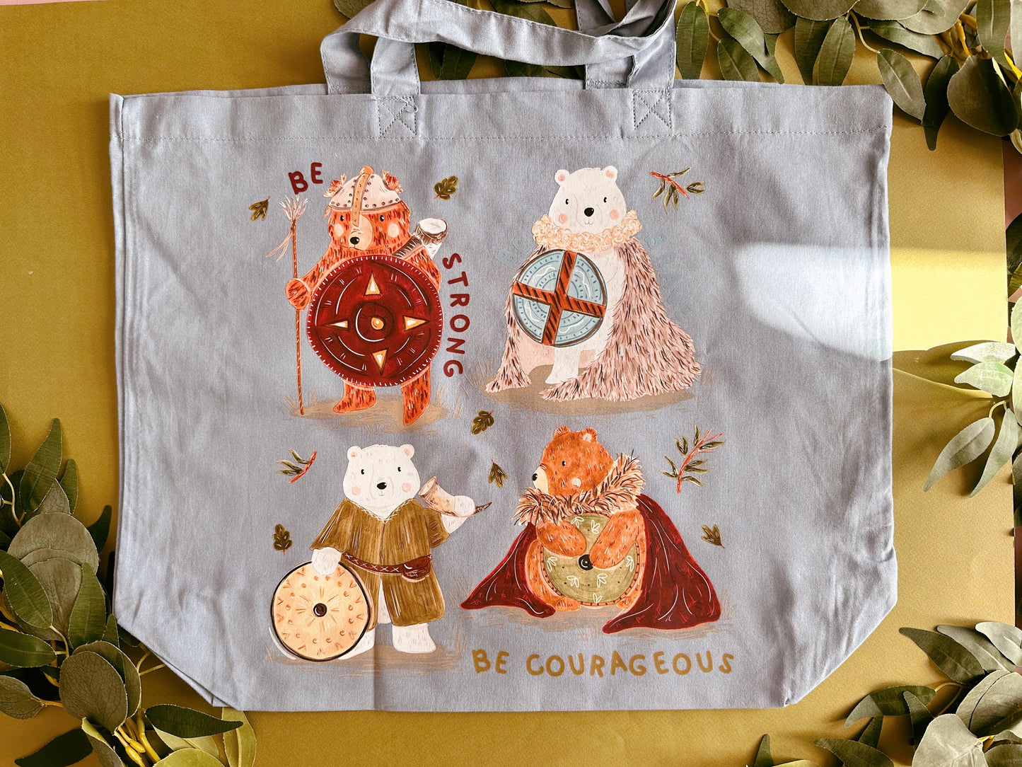Viking Bears Maxi Tote Bag - Organic Cotton