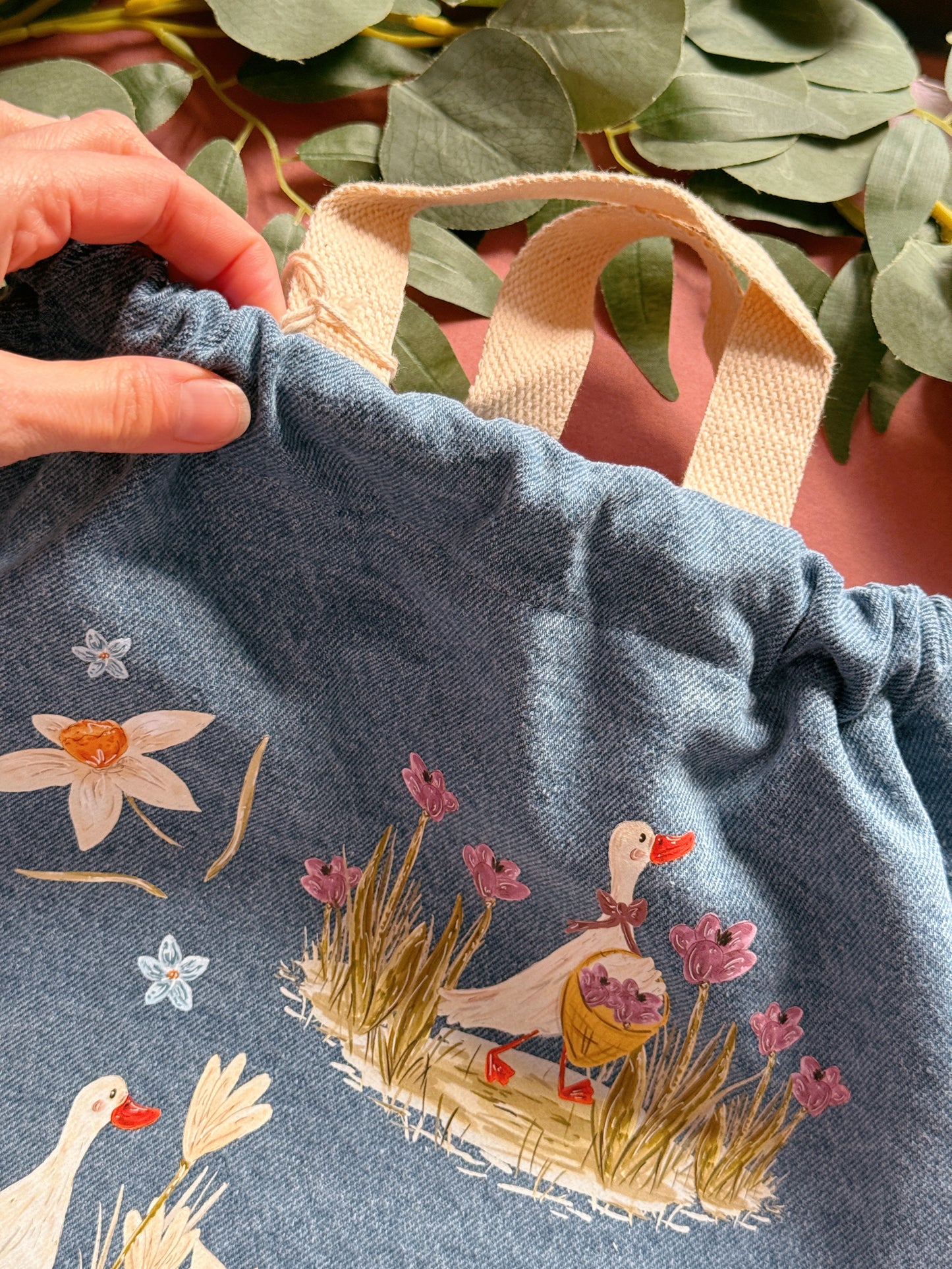 Duck Drawstring Tote Bag