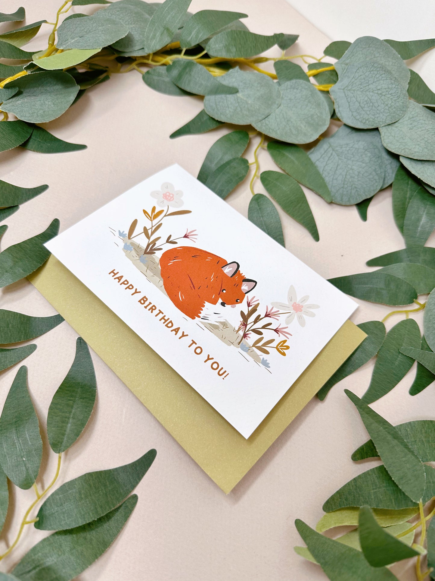Botanical Fox Birthday Card