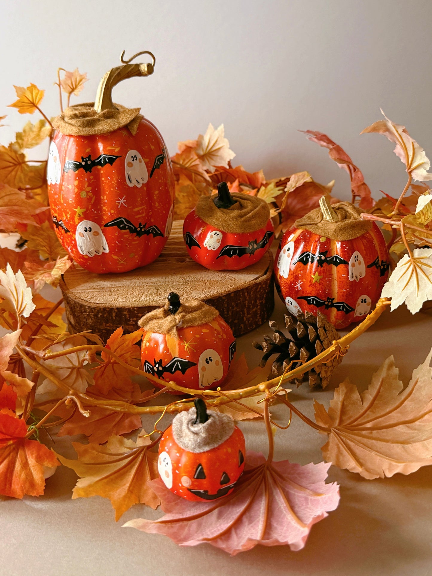 Orange Ghost Pumpkins