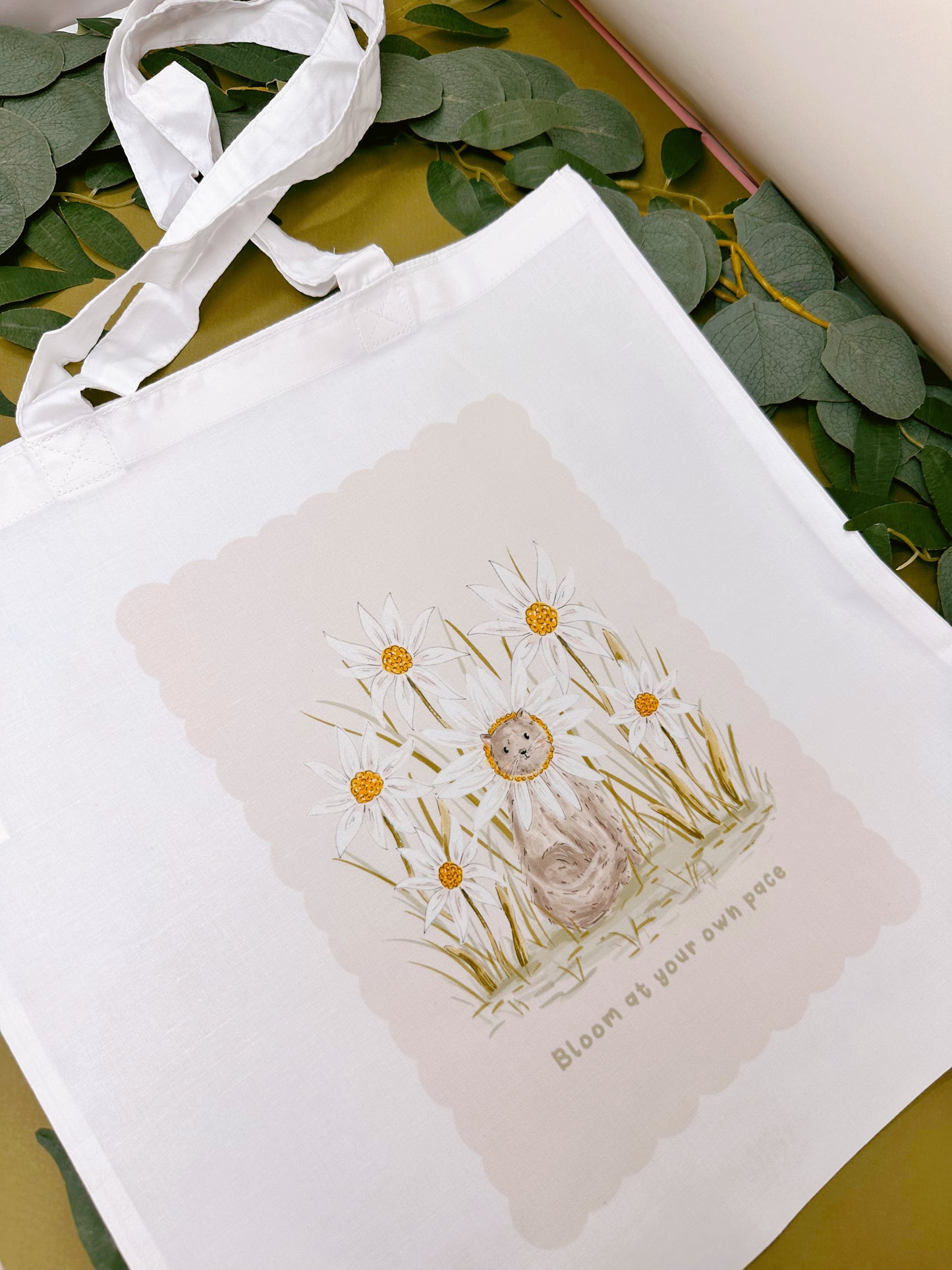 Daisy Cat Tote Bag