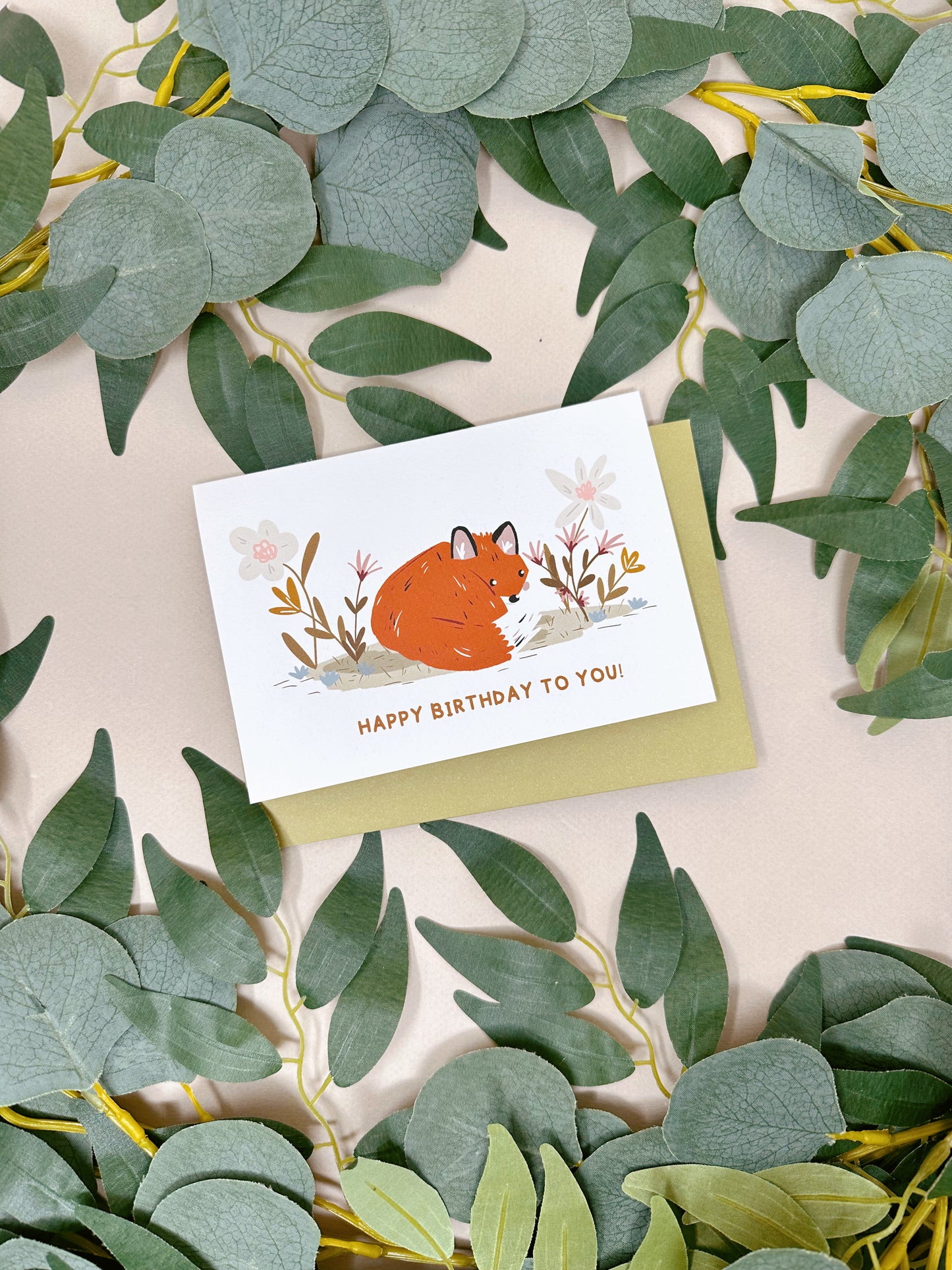 Botanical Fox Birthday Card