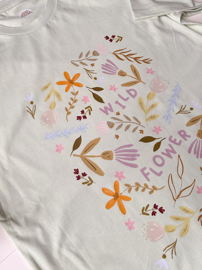 Wild Flower Pattern Graphic T-Shirt - Organic Cotton