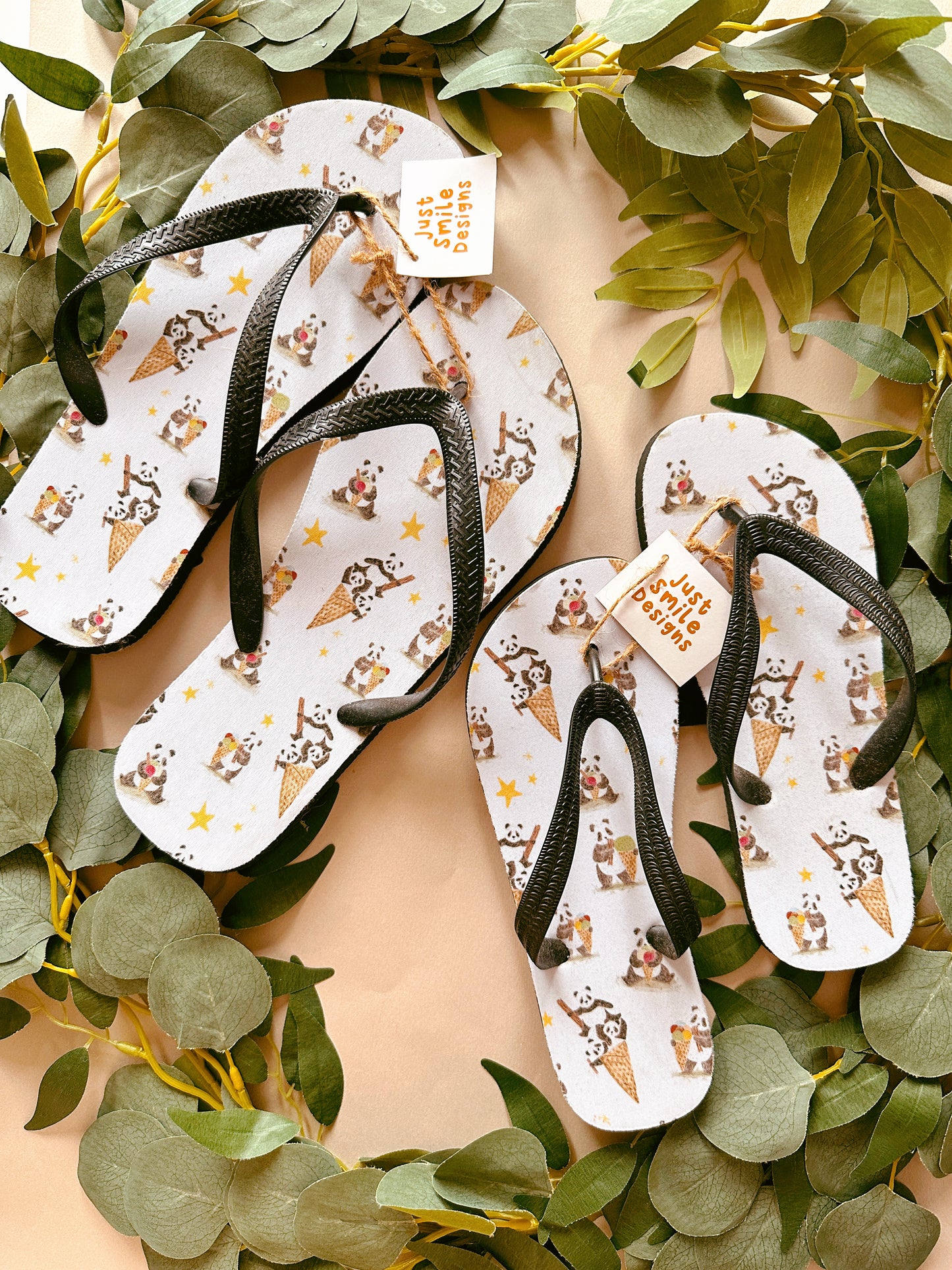 Ice Cream Panda Flipflops - Adult