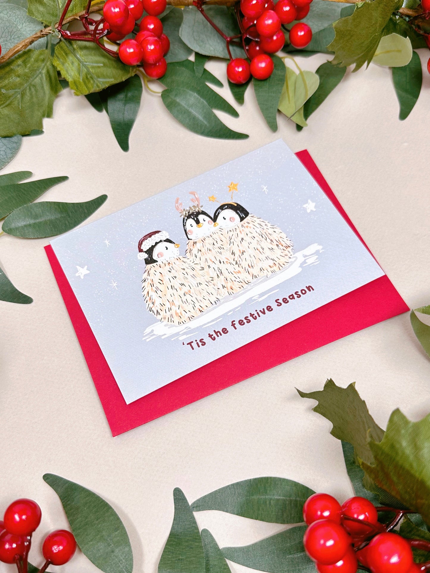 Festive Penguins Christmas Card