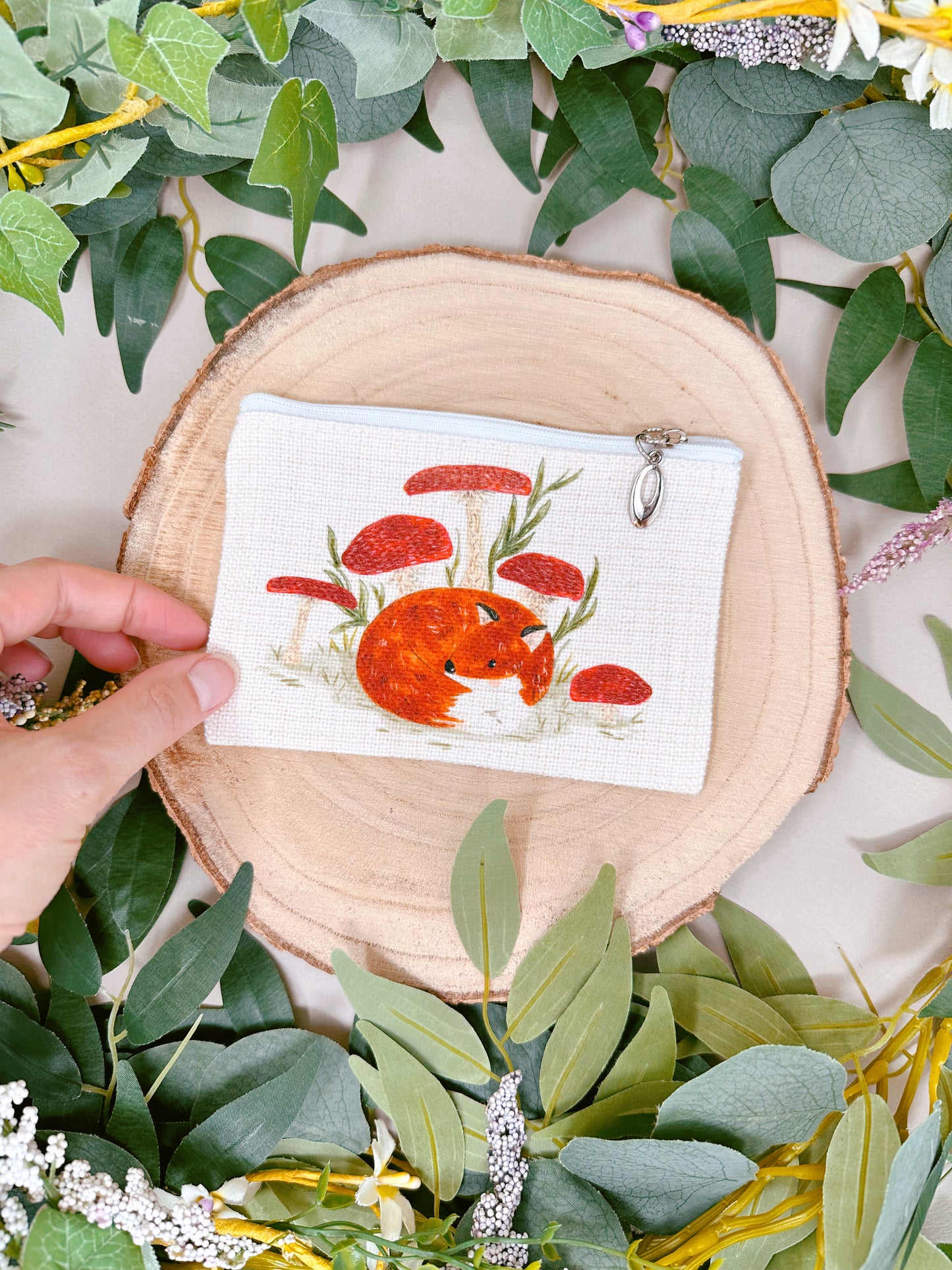 Mushroom Fox Zip Case
