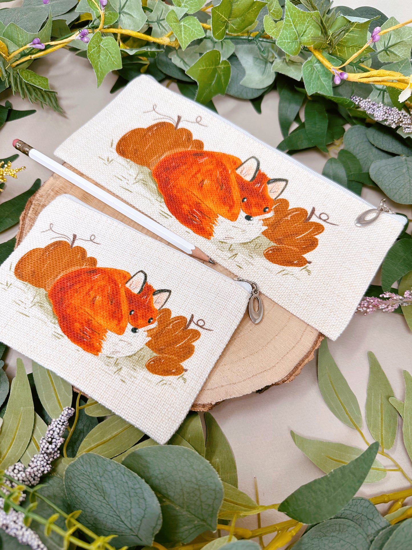 Pumpkin Fox Zip Case