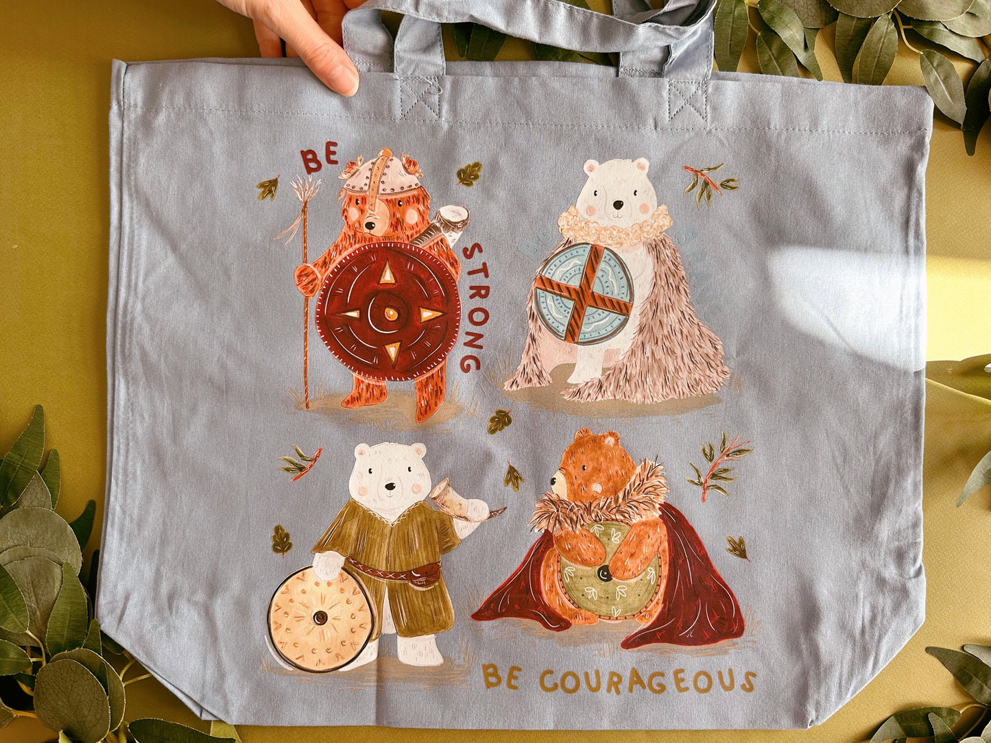 Viking Bears Maxi Tote Bag - Organic Cotton