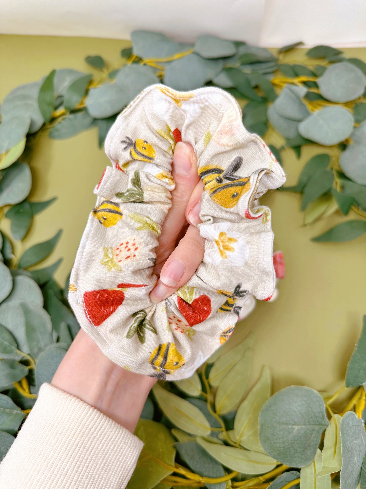 Strawberry Bee Scrunchy