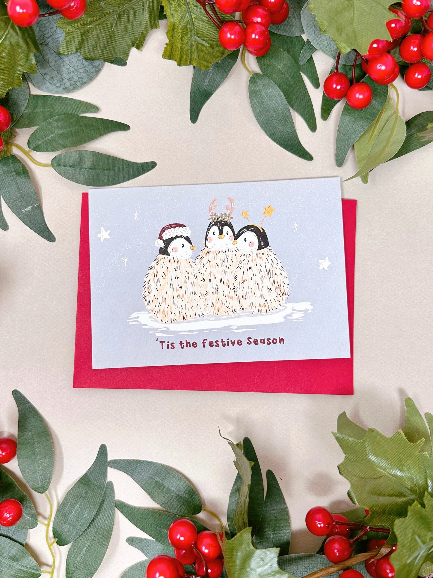 Festive Penguins Christmas Card