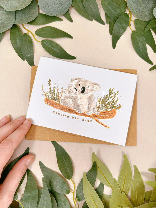 Koala sending hugs card
