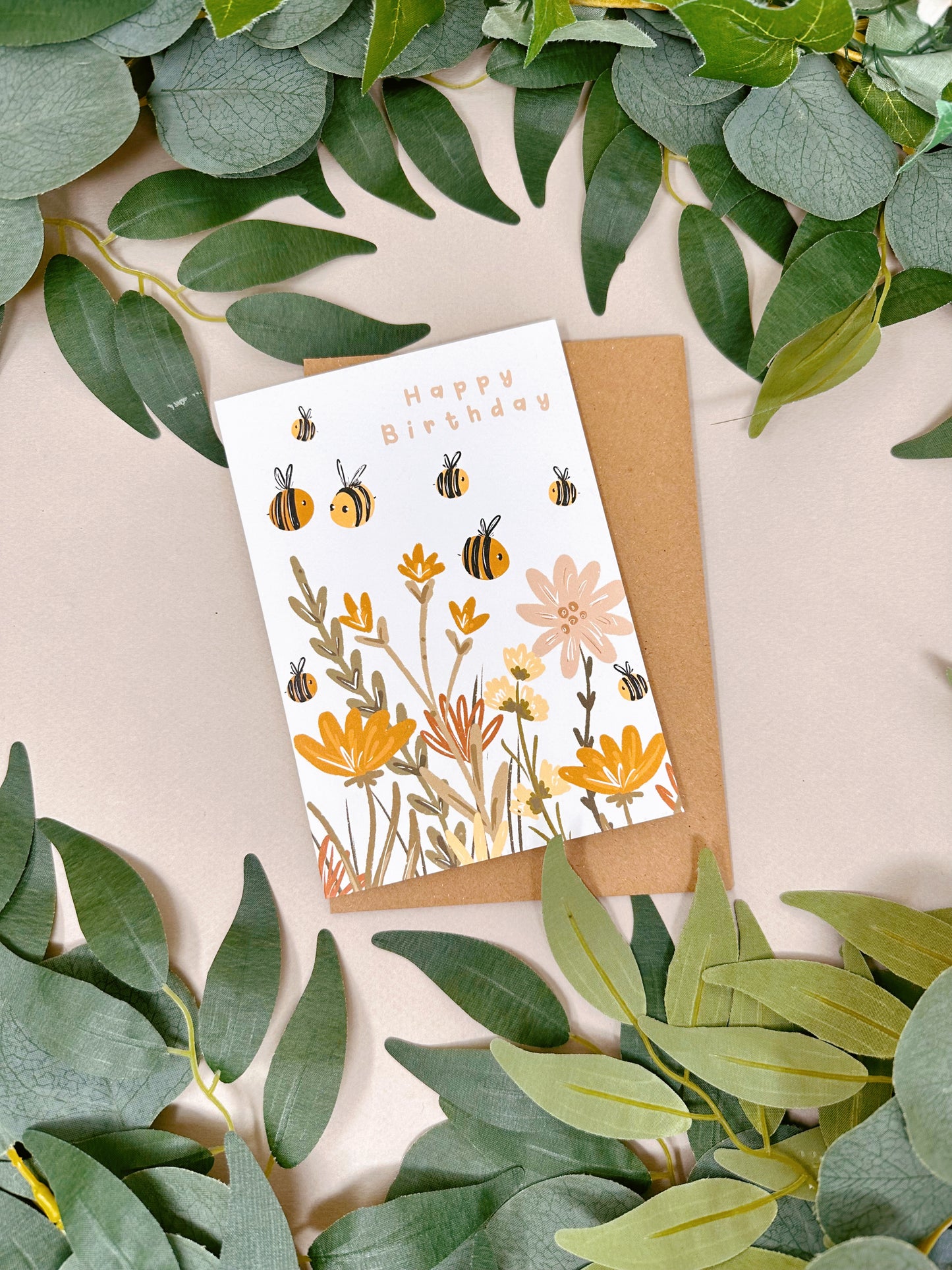Autumnal Bee Birthday Card