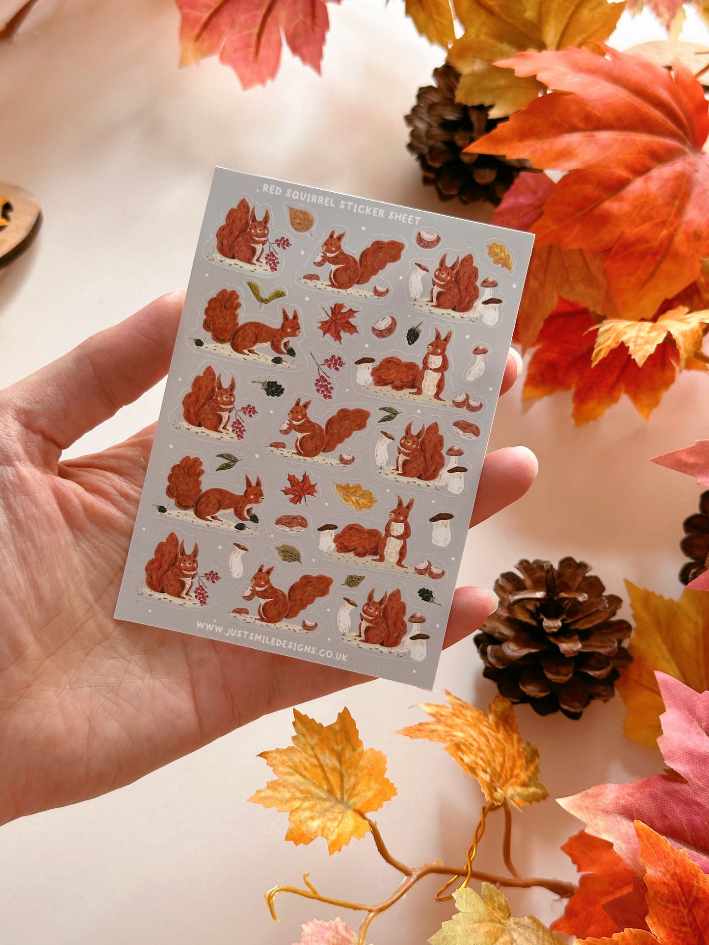 Autumn Squirrel Sticker Sheet
