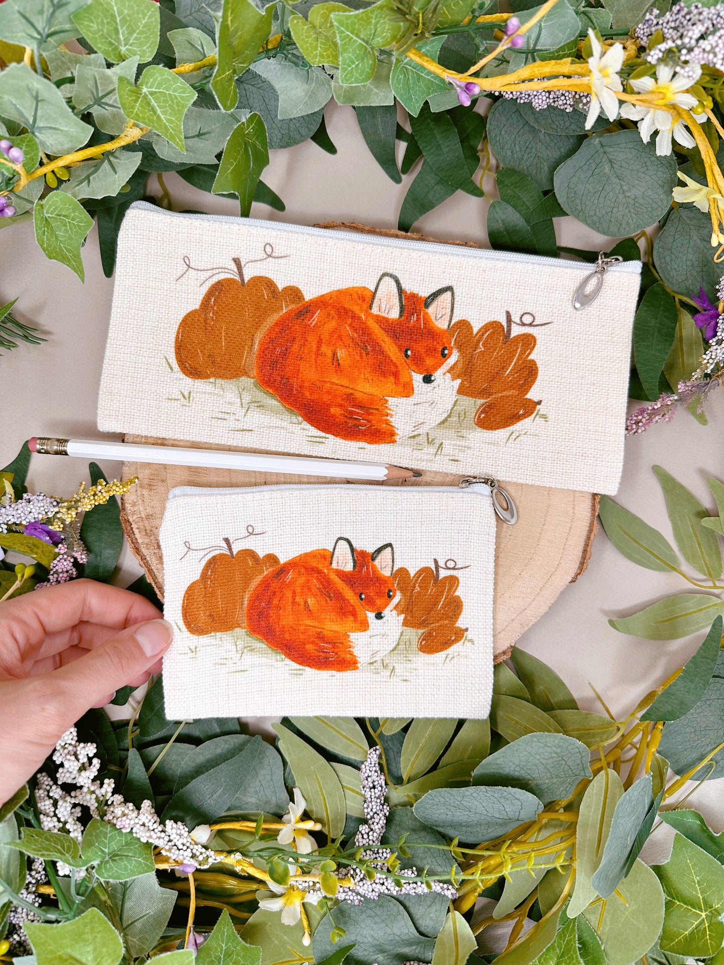 Pumpkin Fox Zip Case
