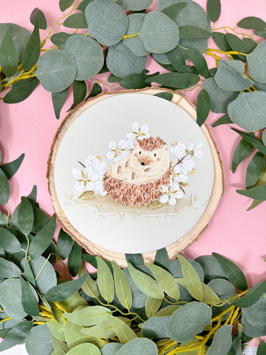 White Sakura Hedgehog Mousemat