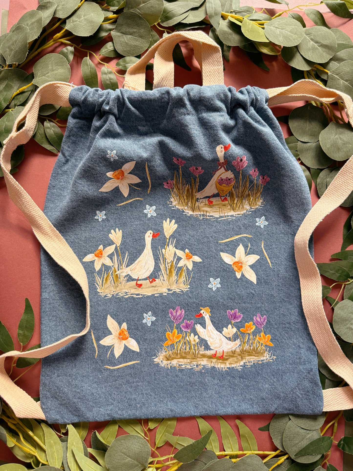 Duck Drawstring Tote Bag
