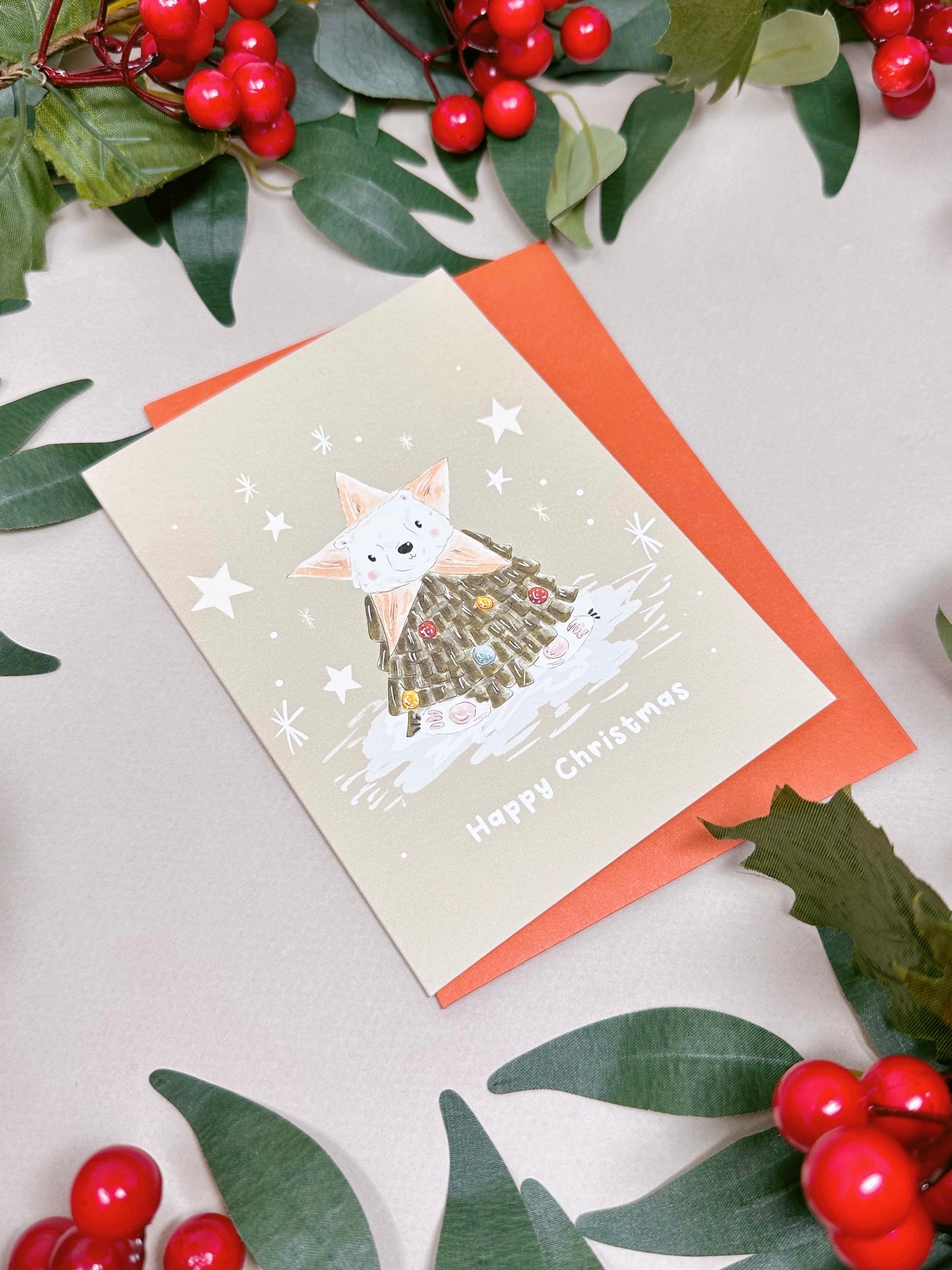 Polar Bear Tree Christmas Card