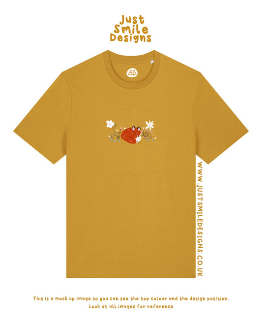 Floral Fox Graphic T-Shirt - Organic Cotton