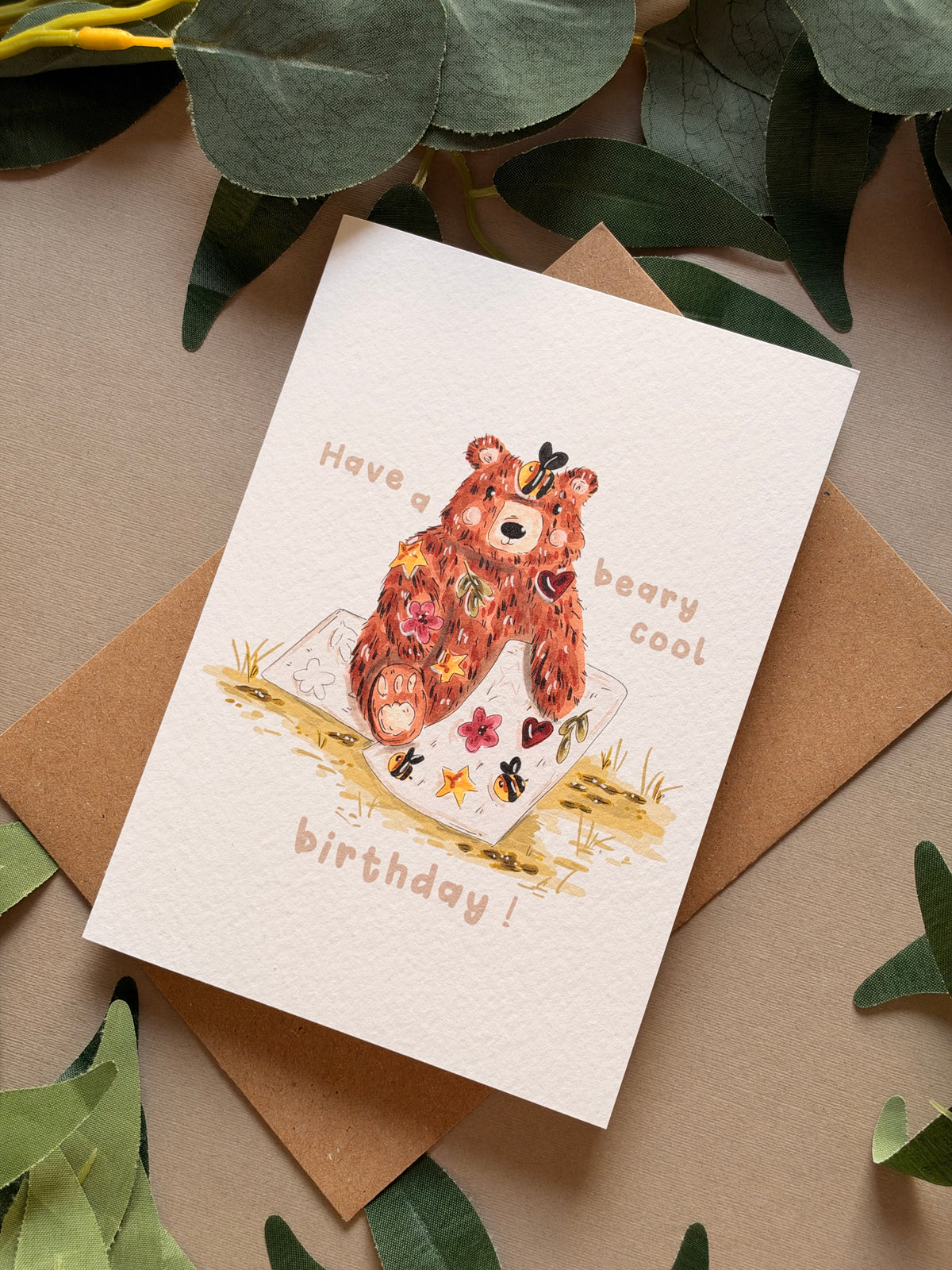 Sticker Bear Birthday Card
